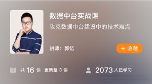 【极客时间】《数据中台实战课》-无忧知识库
