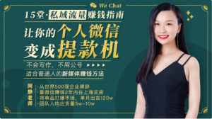 【唯库】《15堂私域流量赚钱指南:让你的个人微信变成提款机【完结】》-无忧知识库